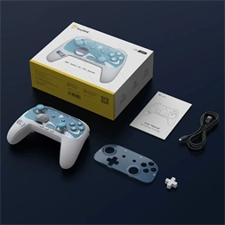 EasySMX S10, TMR Joystick, HD Rumble, Fehér-Kék, vezeték nélküli kontroller