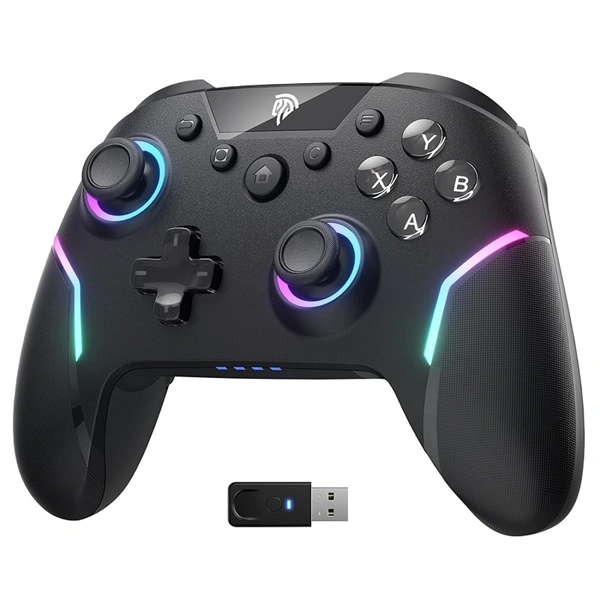EasySMX X20, RGB, Hall-Effect, 2.4G/Bluetooth, Fekete, vezeték nélküli kontroller