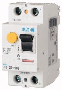 Eaton 112921 6kA 2P/30mA/A típus áram-védőkapcsoló