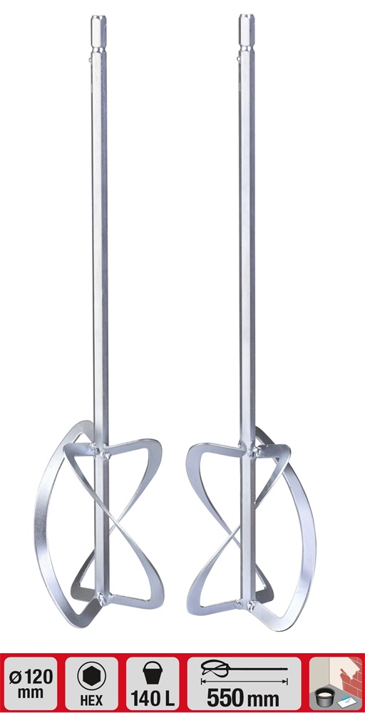 Einhell 49497795 120x550 mm dupla malter- és habarcskeverő szár