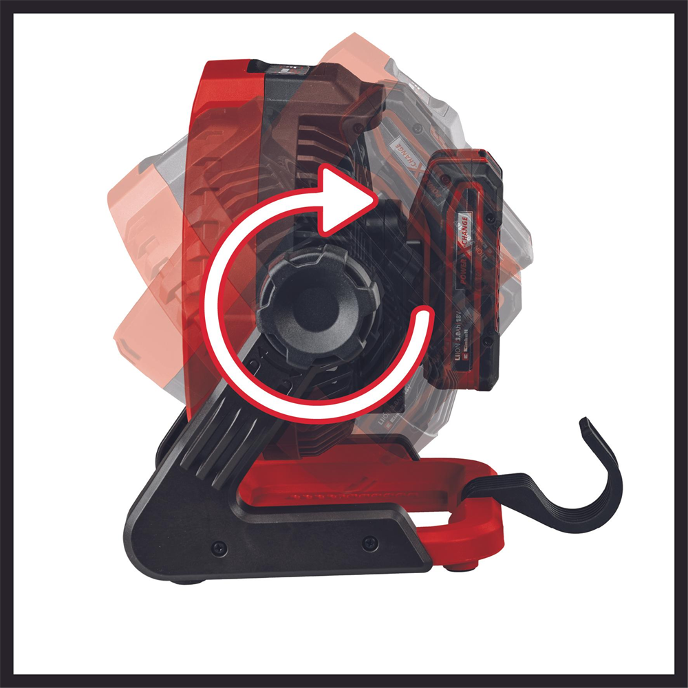 Einhell 3408035 PXC GE-CF 18/2200 Li - Solo piros, sebességfokozat száma:3, akkus ventilátor