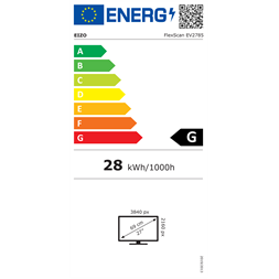 Eizo 27" EV2785-WT EcoView Ultra-Slim UHD IPS DP/HDMI/USB/USB-C fehér monitor