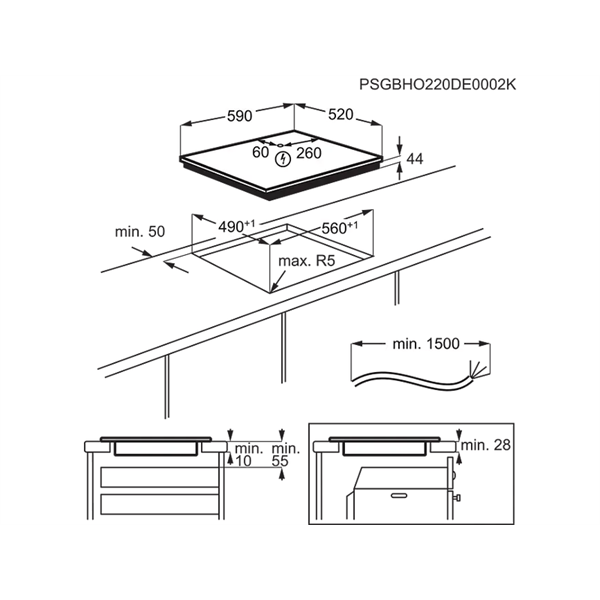 Electrolux EIT60433CT beépíthető indukciós főzőlap