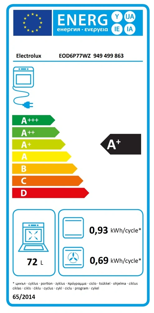 Electrolux EOD6P77WZ fekete, beépíthető, sütőtér: 72L, grill, légkeverés, sütő (Újszerű)