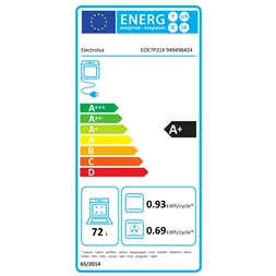 Electrolux EOE7P31X fekete, beépíthető, sütőtér: 72L, grill, légkeverés, pirolitikus, sütő (Újszerű)