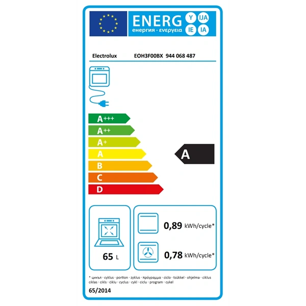 Electrolux EOH3F00BX inox, beépíthető, sütőtér: 65L, grill, légkeverés, sütő (Újszerű)