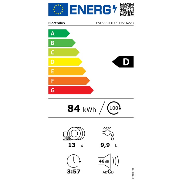 Electrolux ESF5555LOX inox, programok száma: 6, szabadonálló, 13 terítékes mosogatógép (Újszerű)