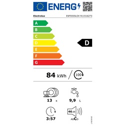 Electrolux ESF5555LOX inox, programok száma: 6, szabadonálló, 13 terítékes mosogatógép (Újszerű)