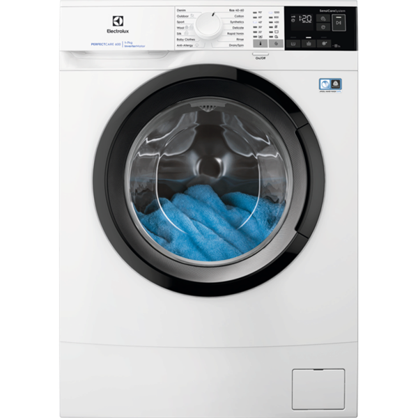 Electrolux EW6SM427BE PerfectCare fehér, elöltöltős, keskeny, max.1200ford., 7 kg, mosógép