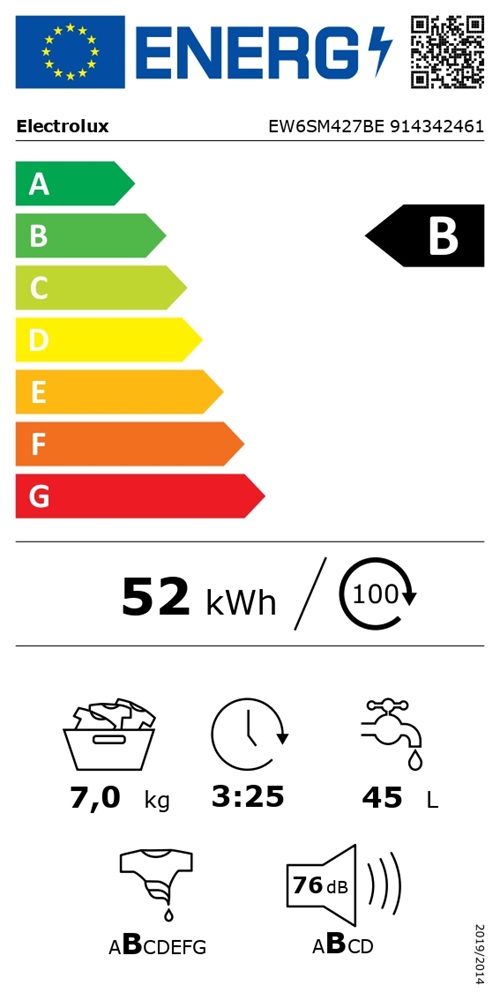Electrolux EW6SM427BE PerfectCare fehér, elöltöltős, keskeny, max.1200ford., 7 kg, mosógép
