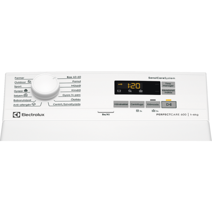 Electrolux EW6T5261H fehér, felültöltős, max.1200ford., 6 kg, mosógép