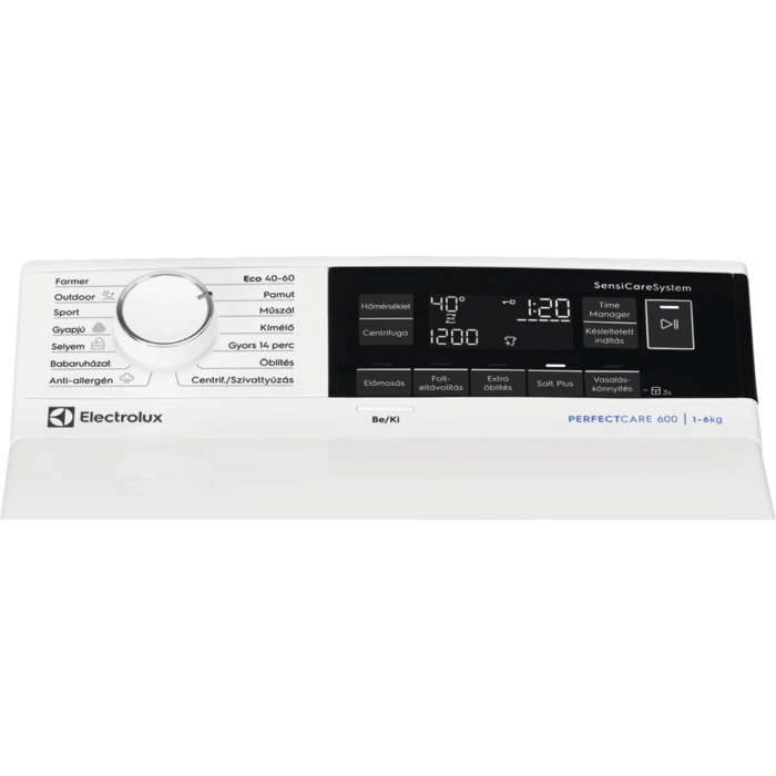 Electrolux EW6TN3262H fehér, felültöltős, max.1200ford., 6 kg, mosógép