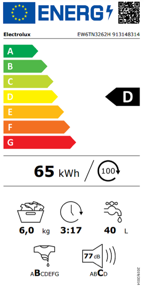 Electrolux EW6TN3262H fehér, felültöltős, max.1200ford., 6 kg, mosógép
