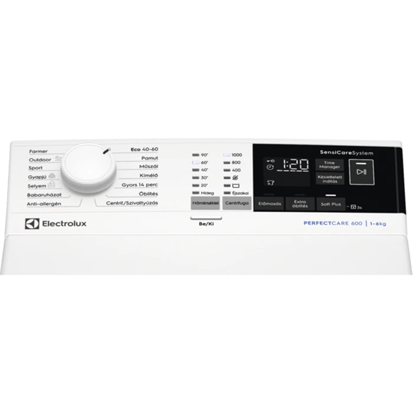 Electrolux EW6TN4062H fehér, felültöltős, max.1000ford., 6 kg, mosógép (Újszerű)