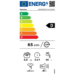Electrolux EW6TN5061FH fehér, felültöltős, max.1000ford., 6 kg, mosógép (Újszerű)