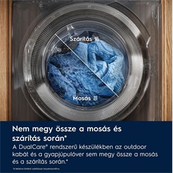 Electrolux EW7W5697QE SteamCare fehér, elöltöltős, max.1600ford., 9 kg/5 kg, mosó-szárítógép