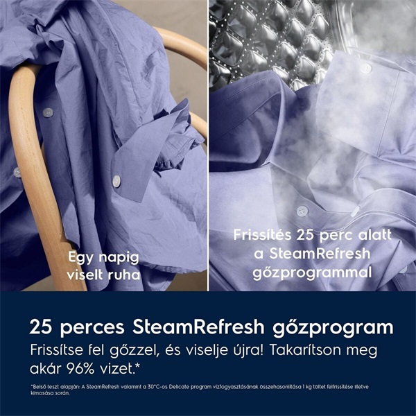 Electrolux EW7W5697QE SteamCare fehér, elöltöltős, max.1600ford., 9 kg/5 kg, mosó-szárítógép