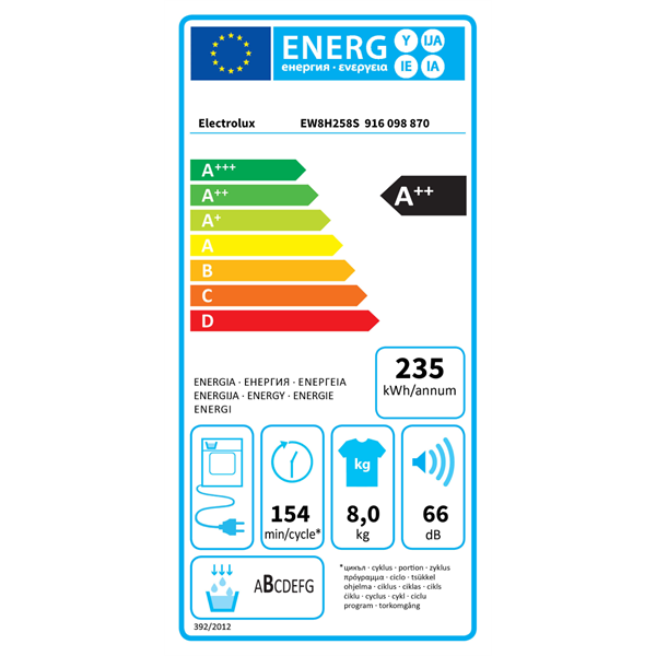 Electrolux EW8H258S 8 kg hőszivattyús szárítógép