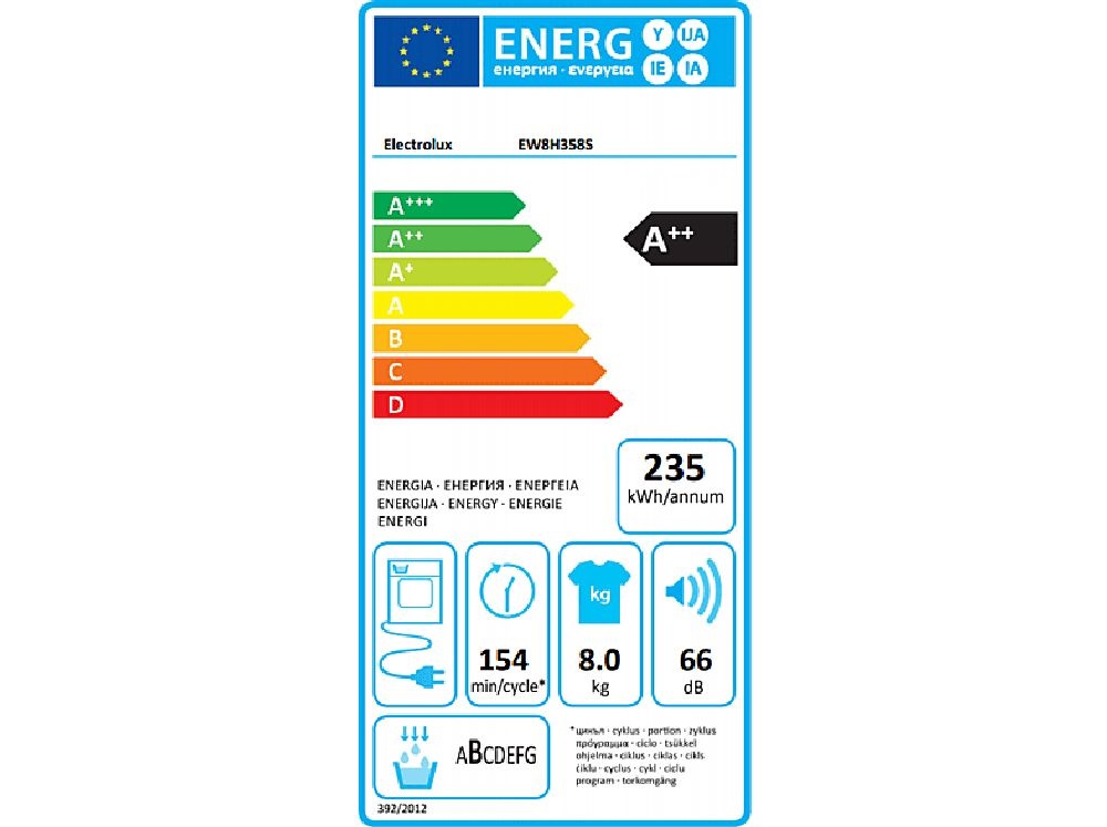 Electrolux EW8H358S PerfectCare fehér, 8 kg, hőszivattyús, szárítógép
