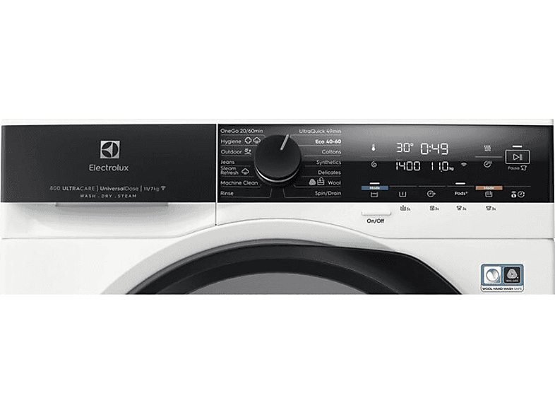 Electrolux EW8W4402QE fehér, elöltöltős, max.1400ford., 11 kg/7 kg, mosó-szárítógép