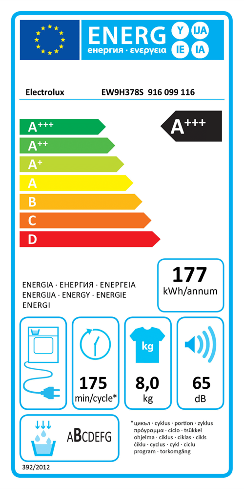 Electrolux EW9H378S fehér, 8 kg, hőszivattyús, szárítógép