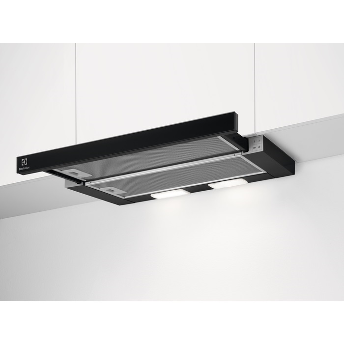Electrolux LFP326FB fekete, beépíthető, hagyományos, méret:59,8 cm, teleszkópos, zajszint:69 dB, páraelszívó