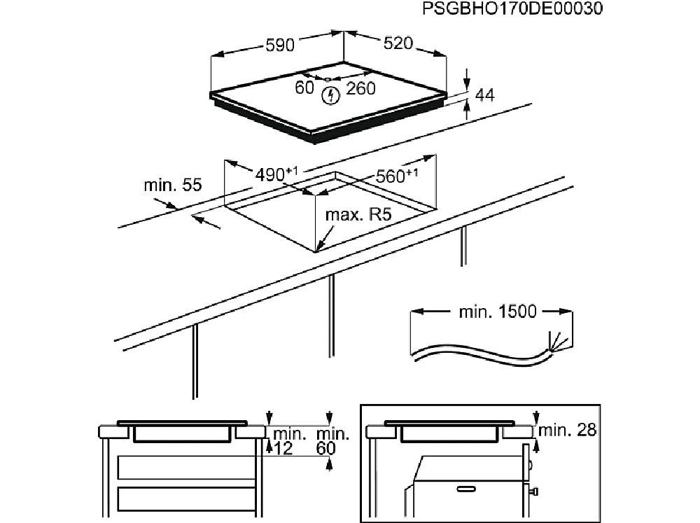 Electrolux LIR60433B beépíthető indukciós főzőlap (Újszerű)