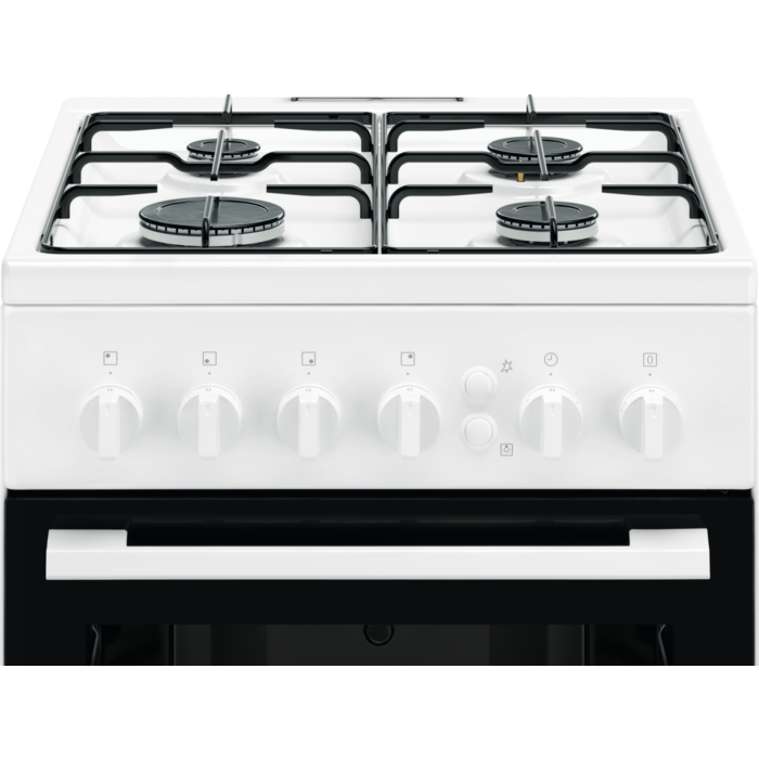 Electrolux LKG500000W fehér, szabadonálló, gáz, főzőzóna: 4, sütő:51L, grill, tűzhely