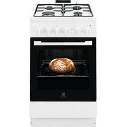 Electrolux LKG500003W fehér, szabadonálló, gáz, főzőzóna: 4, sütő:55L, grill, tűzhely