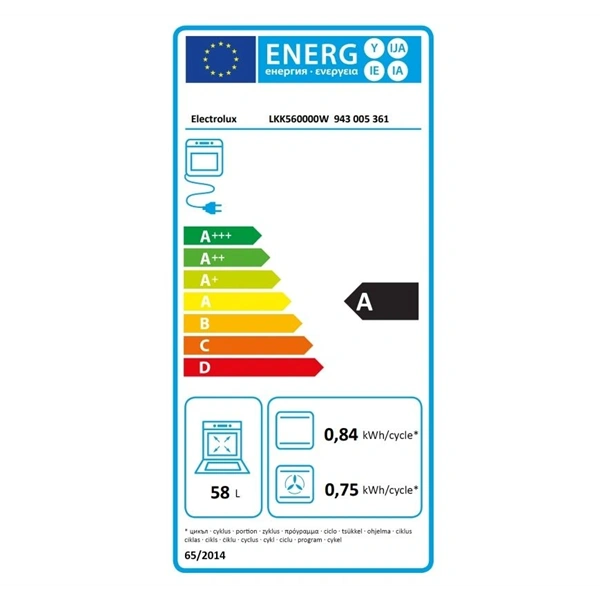 Electrolux LKK560011W fehér, szabadonálló, gáz, kombinált, főzőzóna: 4, sütő:58L, grill, tűzhely (Használt - B)