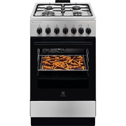 Electrolux LKK560011X SteamBake inox-fekete, szabadonálló, gáz, kombinált, főzőzóna:4, Sütő:58L, tűzhely