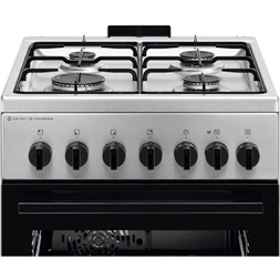 Electrolux LKK560011X SteamBake inox-fekete, szabadonálló, gáz, kombinált, főzőzóna:4, Sütő:58L, tűzhely