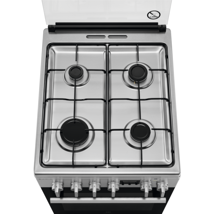 Electrolux LKK560208X inox, szabadonálló, gáz, kombinált, főzőzóna: 4, sütő:58L, grill, tűzhely