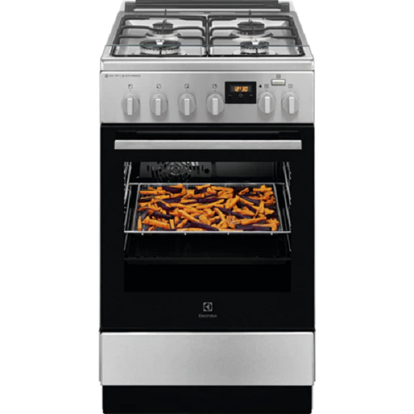 Electrolux LKK560208X inox, szabadonálló, gáz, kombinált, főzőzóna: 4, sütő:58L, grill, tűzhely