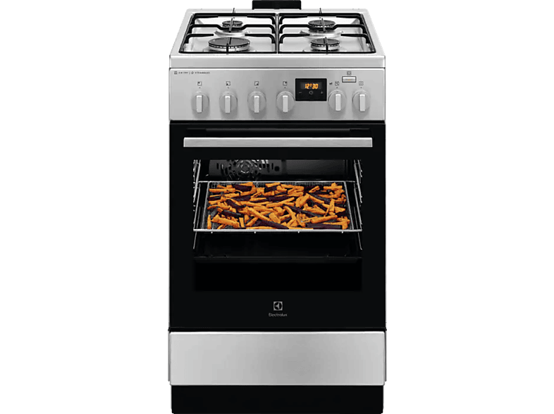 Electrolux LKK560232X Inox, szabadonálló, gáz, kombinált, főzőzóna: 4, sütő:58L, grill, tűzhely