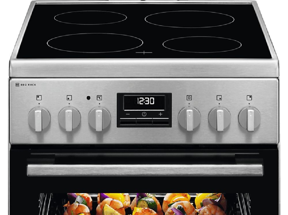 Electrolux LKR540267X inox, szabadonálló, kerámialapos, elektromos, főzőzóna: 4, sütő:57L, grill, tűzhely