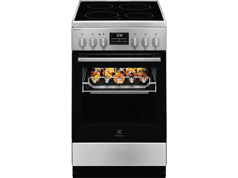Electrolux LKR540267X inox, szabadonálló, kerámialapos, elektromos, főzőzóna: 4, sütő:57L, grill, tűzhely