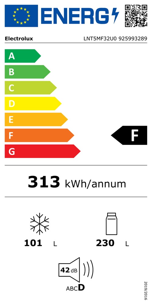 Electrolux LNT5MF32U0 szürke, alulfagyasztós, Hűtő:230L, Fagyasztó:101L, No frost hűtőszekrény