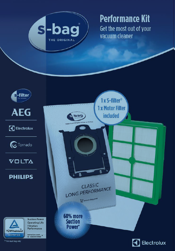 Electrolux SRK201S 4 db sbag porzsák +1 db HEPA szűrő+1 db motorszűrő