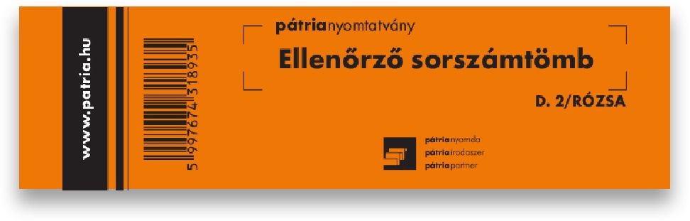 Ellenőrző sorszámtömb 100 lapos 146x40 mm rózsa