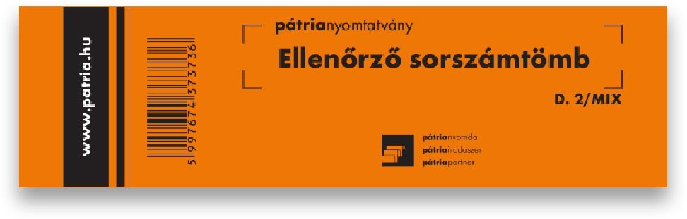 Ellenőrző sorszámtömb 100 lapos 146x40 mm vegyes