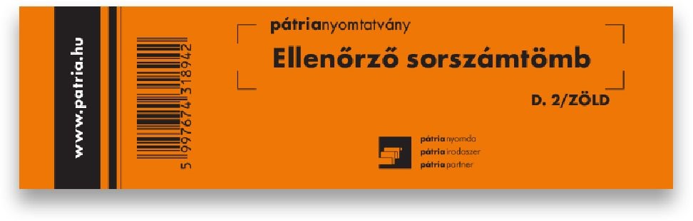 Ellenőrző sorszámtömb 100 lapos 146x40 mm zöld