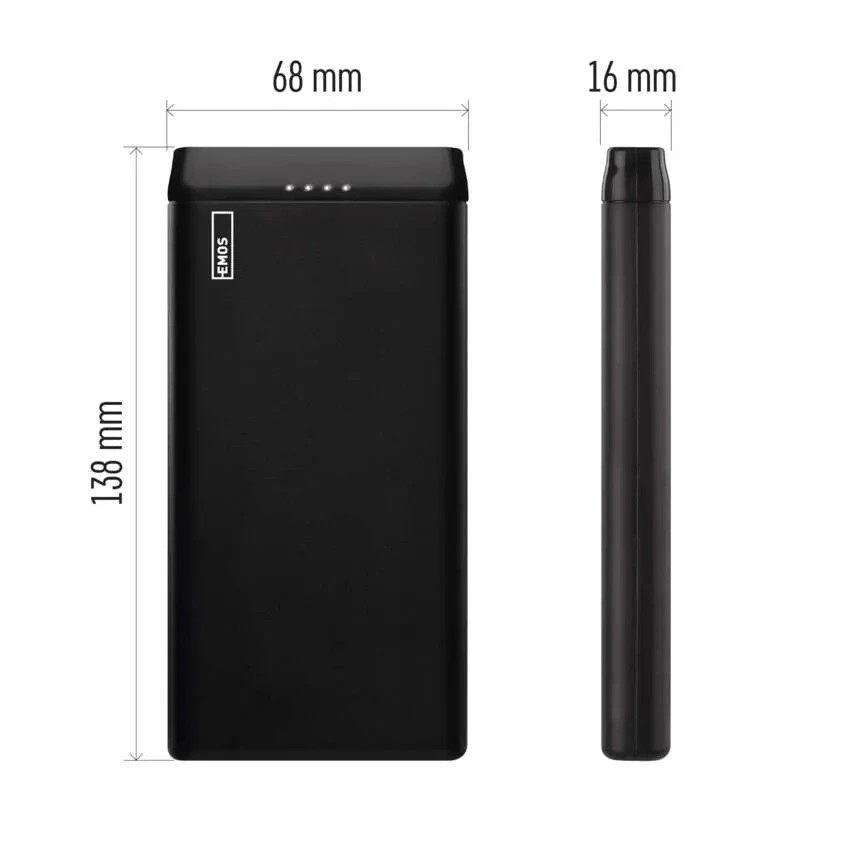 Emos B0526B ALPHA 10S, 10000 mAh, 10 W, fekete power bank