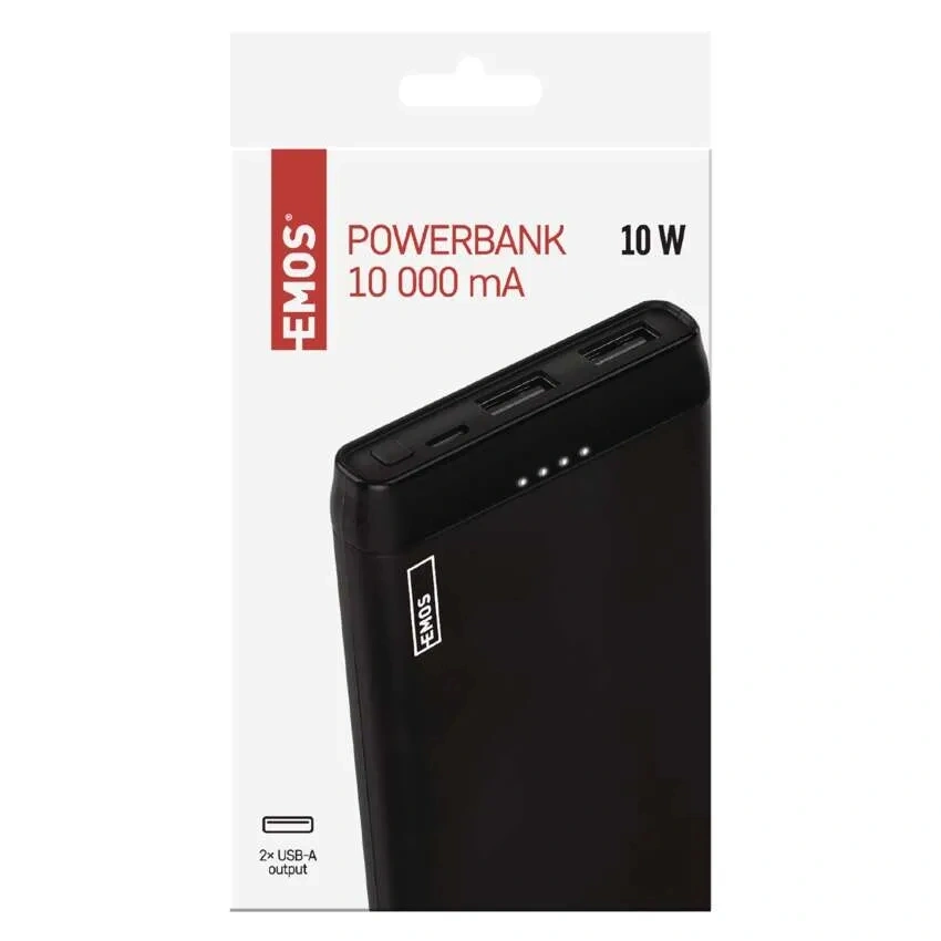 Emos B0526B ALPHA 10S, 10000 mAh, 10 W, fekete power bank