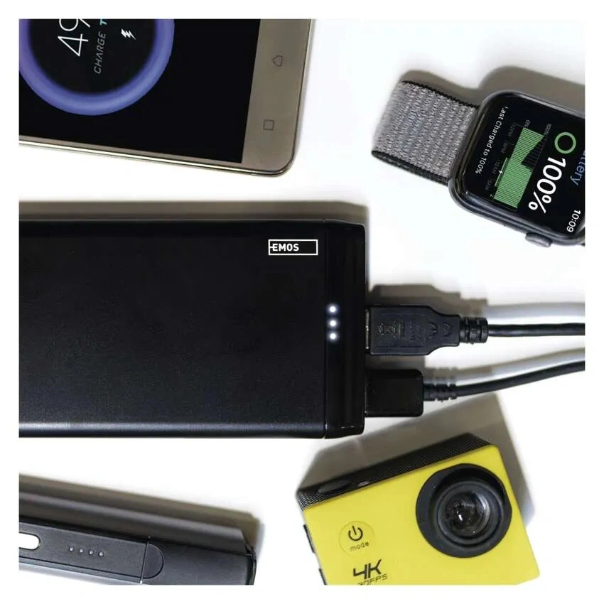 Emos B0526B ALPHA 10S, 10000 mAh, 10 W, fekete power bank