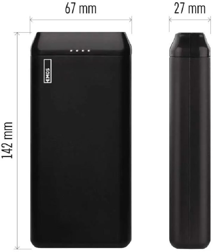 Emos B0527B ALPHA2 20, 20000 mAh, 10 W, fekete powerbank