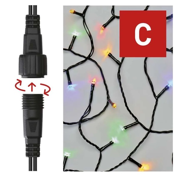 Emos D1AM02 5 m kül-beltéri többszínű Standard LED sorolható karácsonyi füzér
