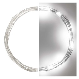 Emos D3AC07 LED 1,9 m/20LED/beltéri/2xAA/időzítős/hideg fehér nano karácsonyi LED fényfüzér