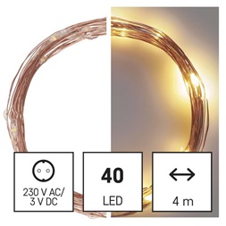 Emos D3AW01 LED 4m/40LED/kül-beltéri/időzítős/réz/meleg fehér nano karácsonyi LED fényfüzér