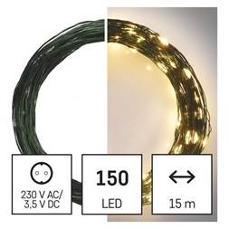 Emos D3AW05 LED 15m/150LED/kül-beltéri/időzítős/meleg fehér nano karácsonyi LED fényfüzér